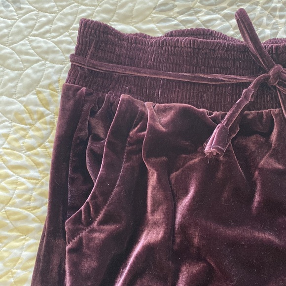 NWOT purple velvet joggers with pockets - Picture 2 of 2